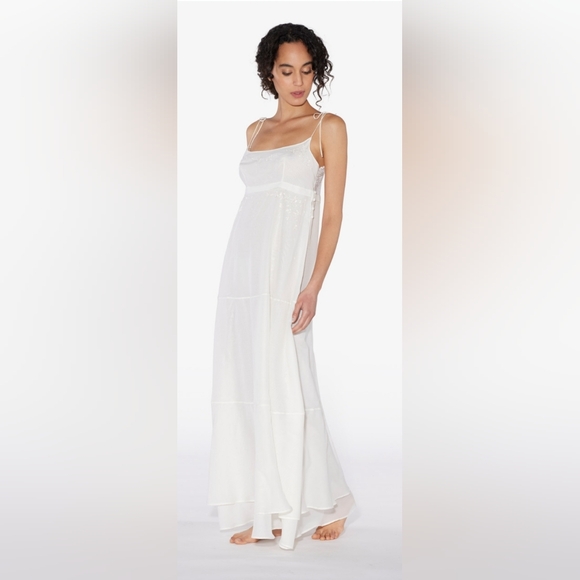 La Perla Ballet blanc fairy gown voile string tie strap silk ivory white size M - Picture 12 of 16